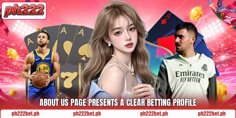 About us page presents a clear betting profile About us page presents a clear betting profile