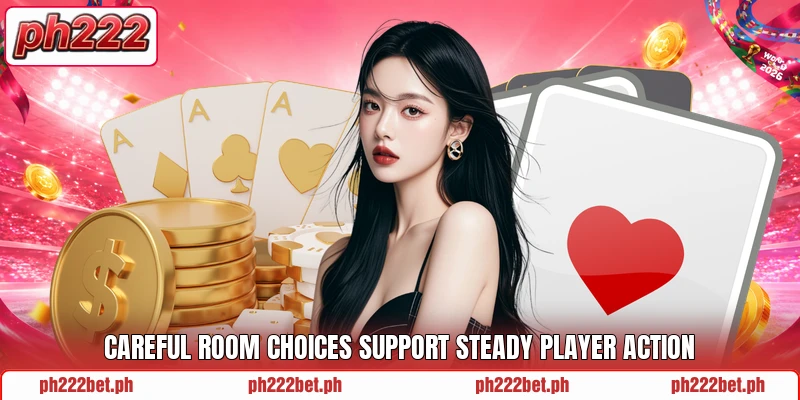 Careful room choices support steady player action Careful room choices support steady player action