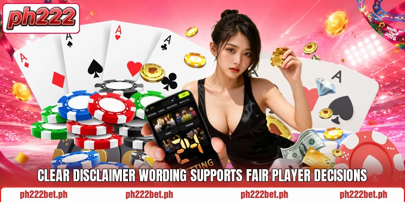 Clear disclaimer wording supports fair player decisions Clear disclaimer wording supports fair player decisions
