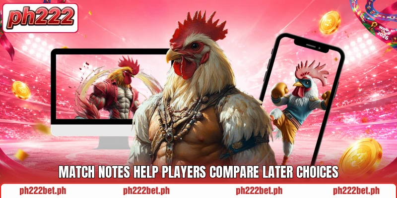 Match notes help players compare later choices