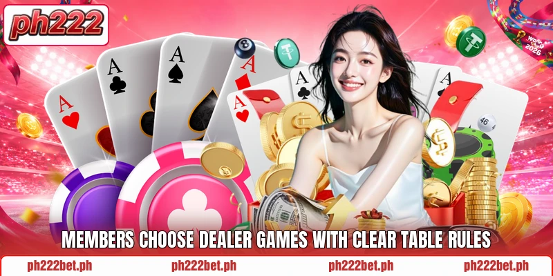 Members choose dealer games with clear table rules