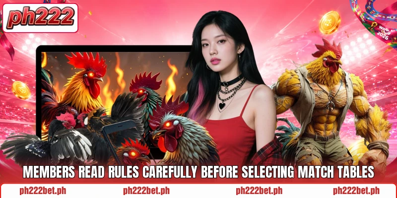 Members read rules carefully before selecting match tables Members read rules carefully before selecting match tables