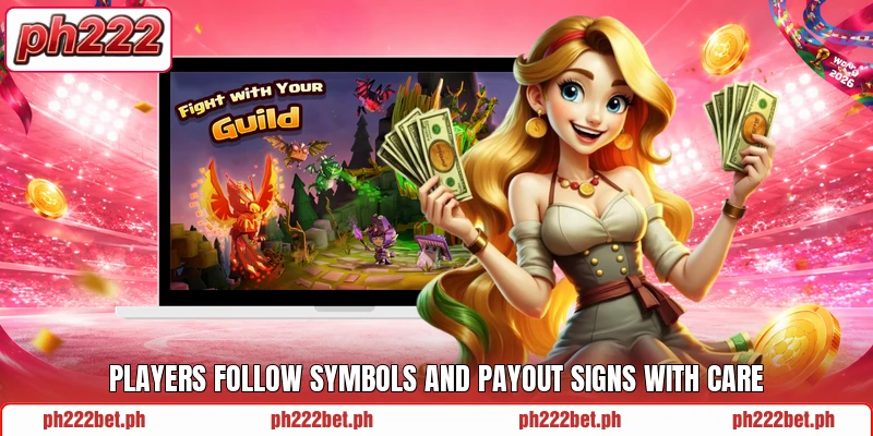 Players follow symbols and payout signs with care Players follow symbols and payout signs with care