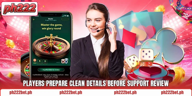 Players prepare clean details before support review Players prepare clean details before support review