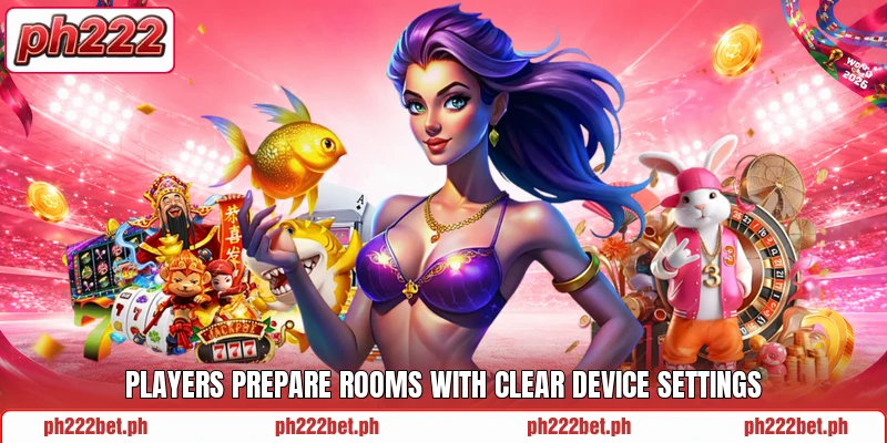 Players prepare rooms with clear device settings