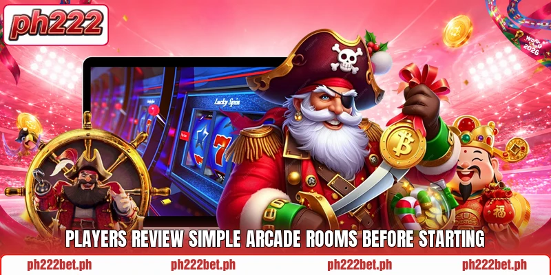 Players review simple Arcade rooms before starting Players review simple Arcade rooms before starting