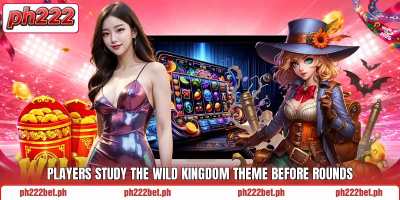 Players study the Wild Kingdom theme before rounds