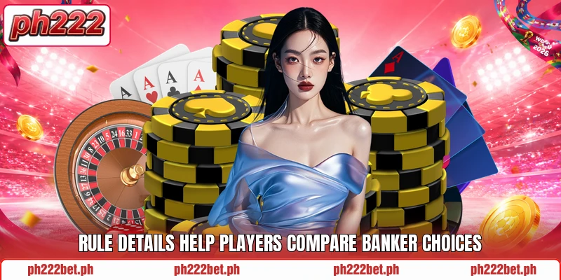 Rule details help players compare banker choices Rule details help players compare banker choices