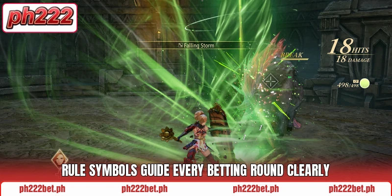 Rule symbols guide every betting round clearly Rule symbols guide every betting round clearly