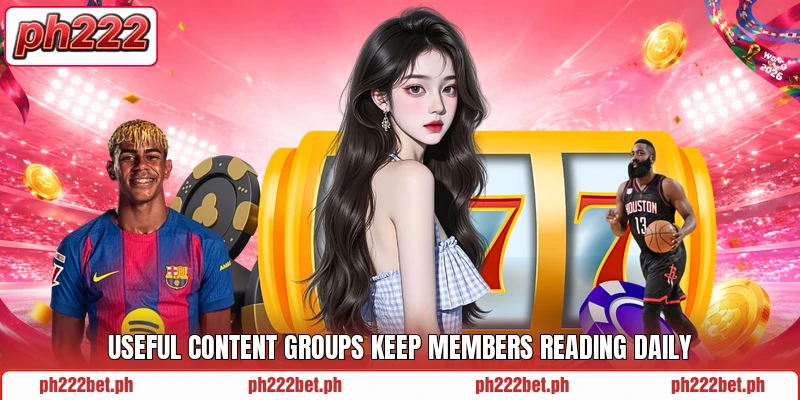 Useful content groups keep members reading daily Useful content groups keep members reading daily