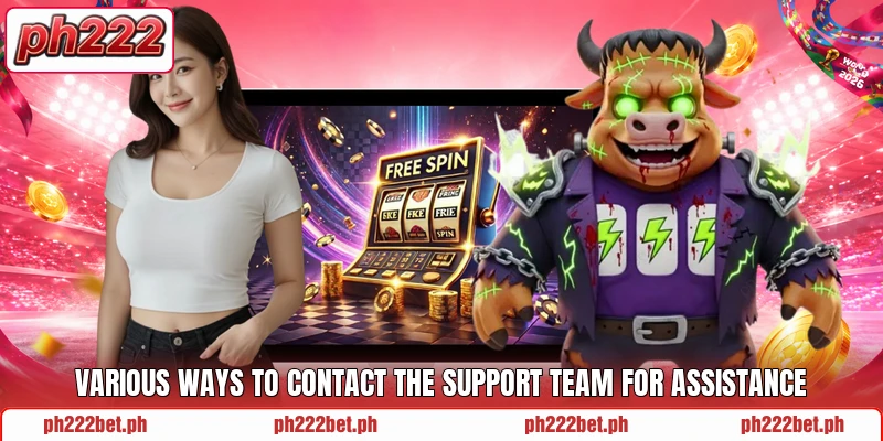Various ways to contact the support team for assistance